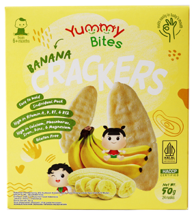 Yummy Bites Rice Crackers Banana 50gr 1