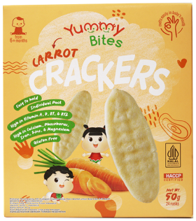 Yummy Bites Rice Crackers Carrot 50gr 1